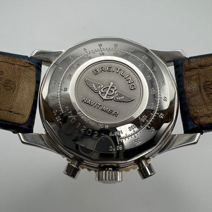 Breitling Navitimer Cosmonaute Two Tone Blue Tritium Dial Yellow Patina (Box/Mint)