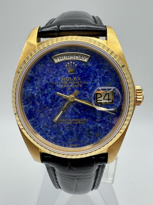 Rolex Day-Date 36 Yellow Gold Lapis Lazuli Aftermarket Dial (Serviced/Unpolished)