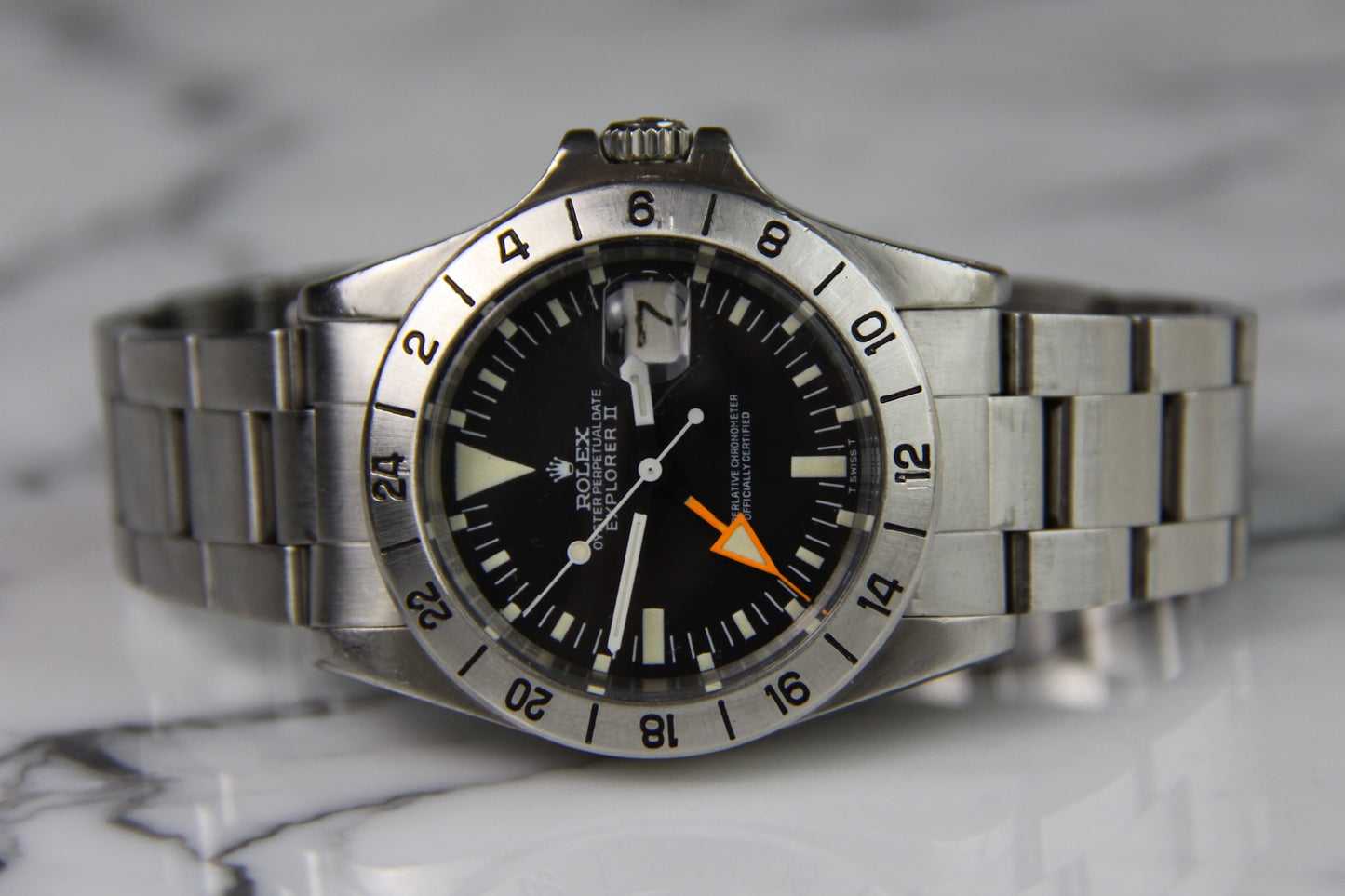 Rolex Explorer II 1655 Steve McQueen Full Steel Yellow Patina MK2 1973 (Full-Set)