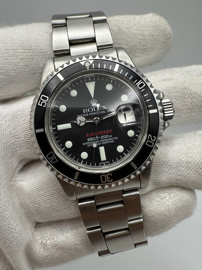 Rolex Submariner Date 1680 Red Very Rare “SWISS” Only Service Dial 1971