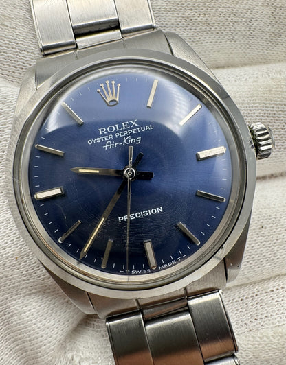Rolex Air King Full Steel Oyster Riveted Bracelet Blue Dial 1972