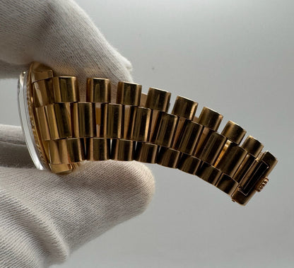 Rolex Day-Date 36 Full Rose Gold Ultra Rare Tropical Dial Arabic Disks 1973 (Unpolished/Serviced)