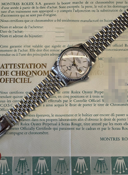 Rolex Datejust 36 Full Steel Jubilee White Porcelain Dial KSA Saudi Arabia Fahed 1988 (Full-Set/Unpolished)