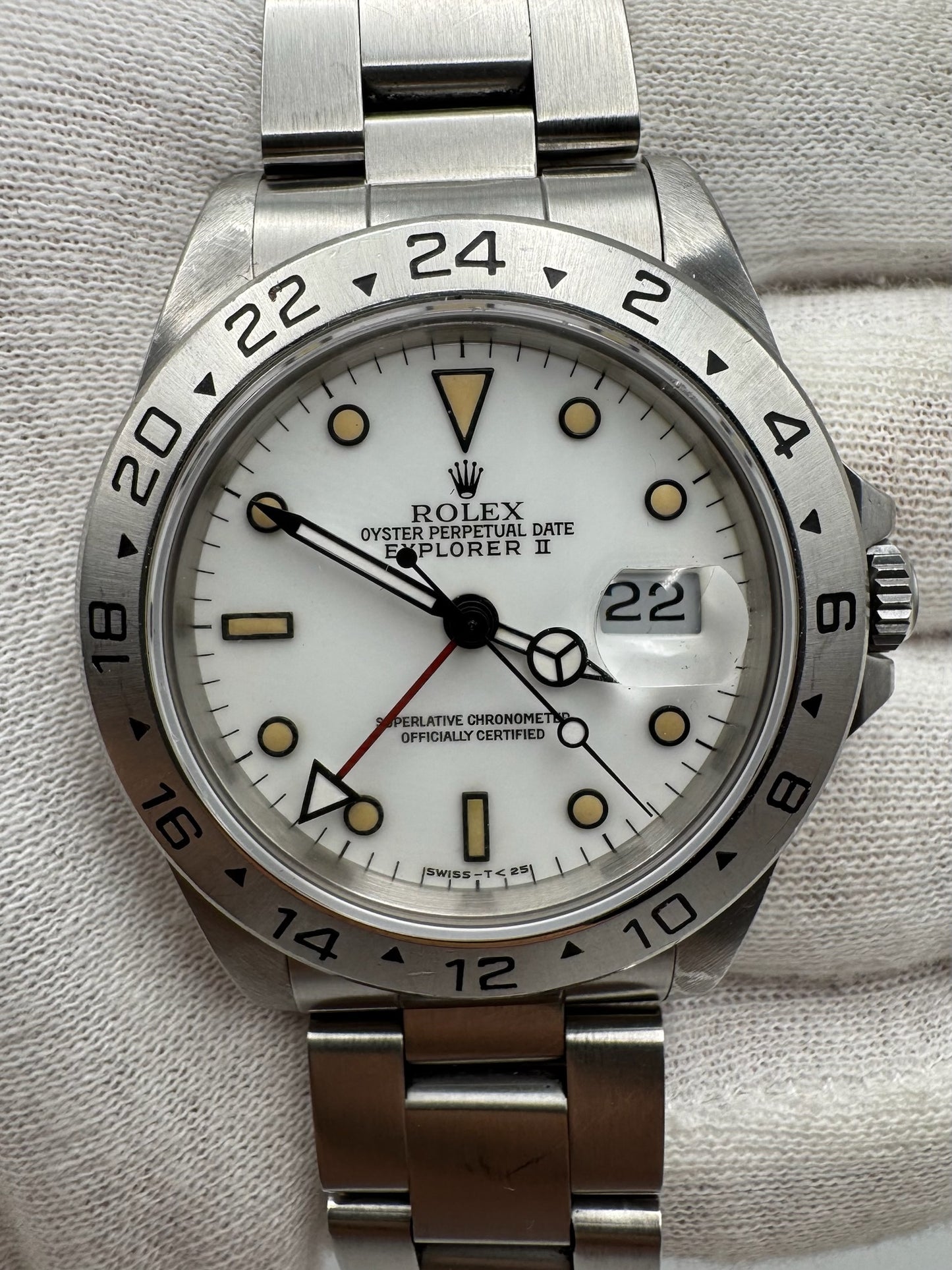 Rolex Explorer II Polar “Chicchi Di Mais” Heavy Patina Original Owner 1991 (Box/Service Papers/Unpolished)