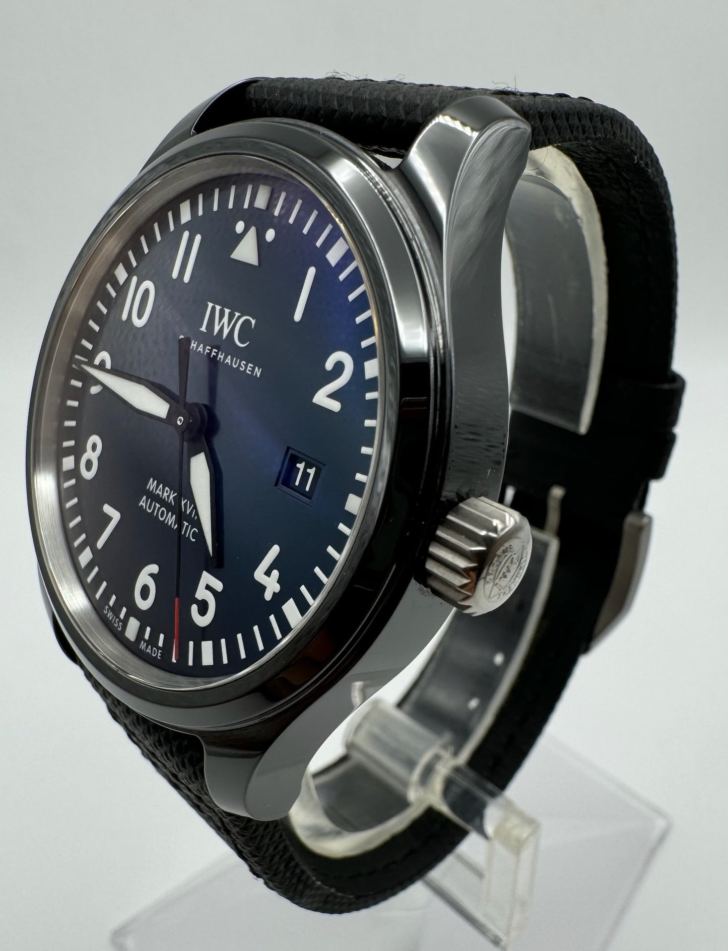 IWC Pilot Mark XVIII Black Ceramic Blue Dial Limited 1500 Pcs (Full-Set)