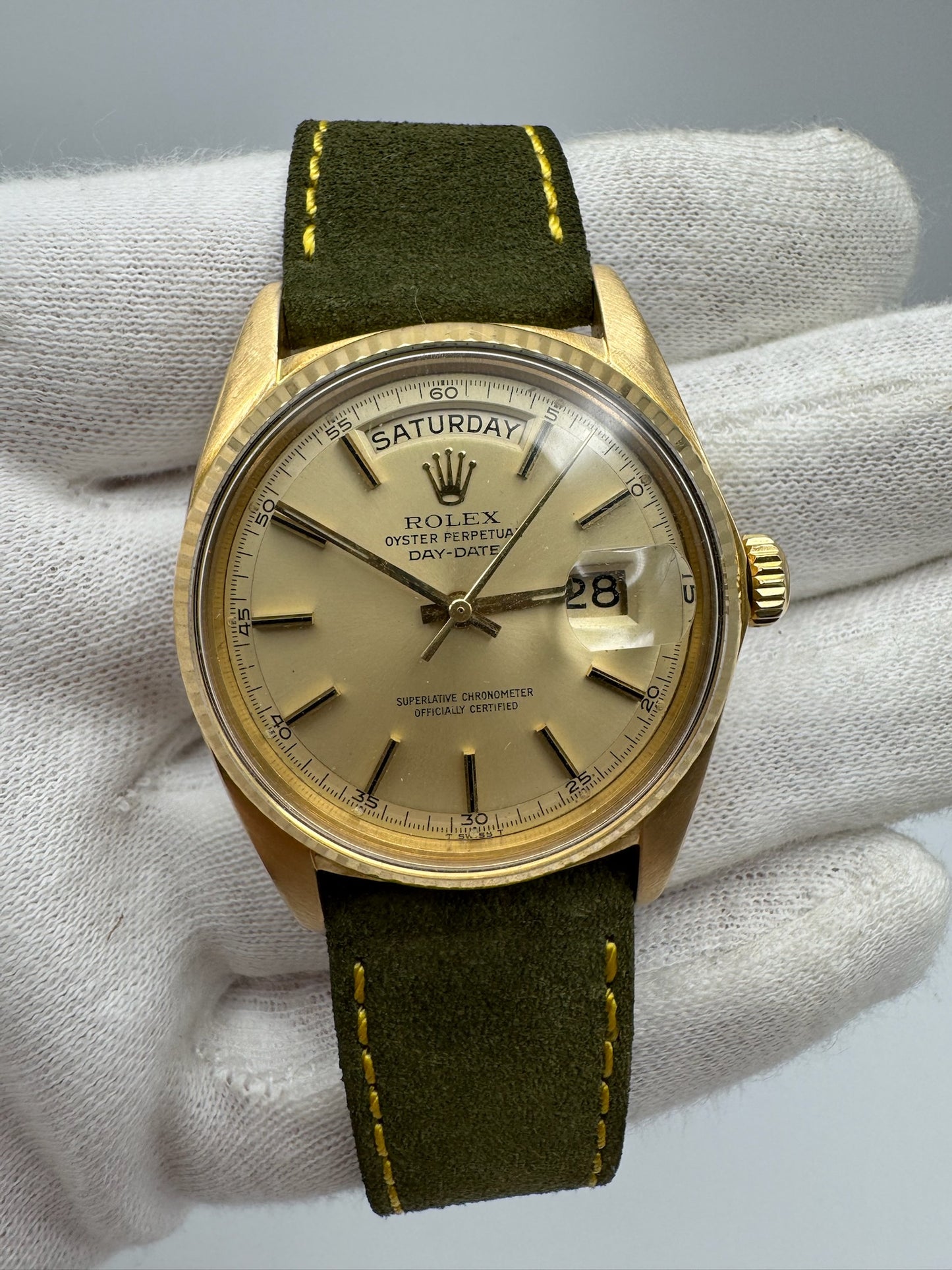 Rolex Day-Date 36 1803 Yellow Gold 18K Champagne Dial 1968