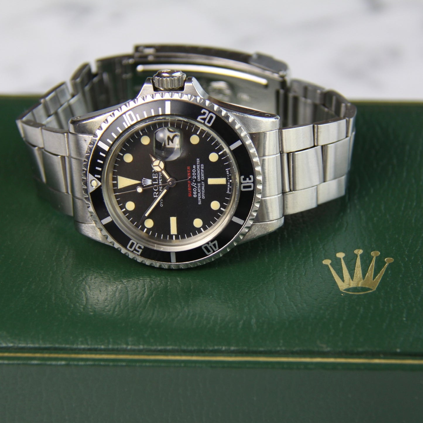 Rolex Submariner Date 1680 Red Yellow Patina 1970 (Full-Set/Unpolished)