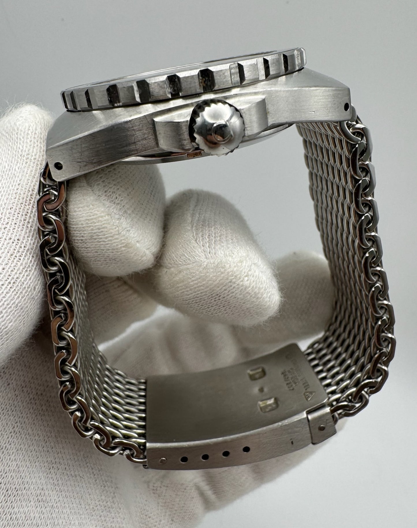 Omega Seamaster Baby Ploprof Full Steel Mesh Bracelet Yellow Patina (Unpolished/Serviced)