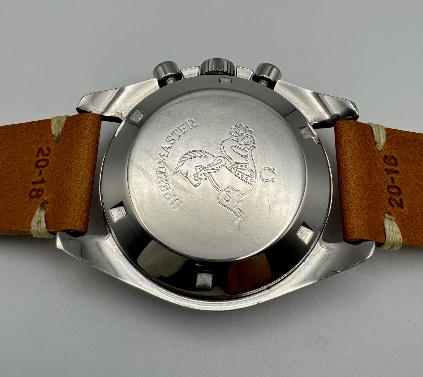 Omega Speedmaster Professional Moonwatch Tropical Brown Dial Heavy Patina Blue Insert 1969 (Serviced)