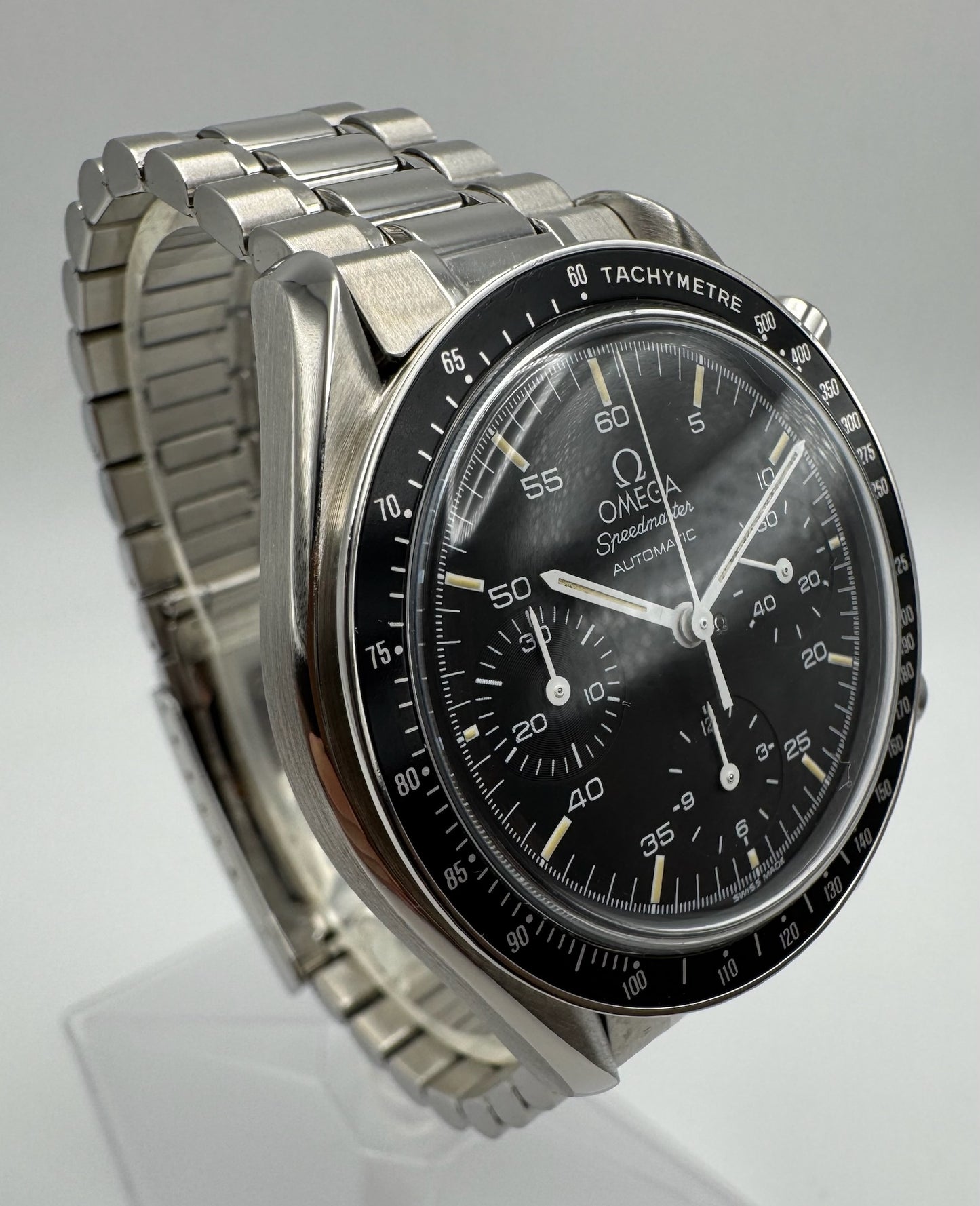 Omega Speedmaster Reduced with Black Tritium Dial (Unpolished)