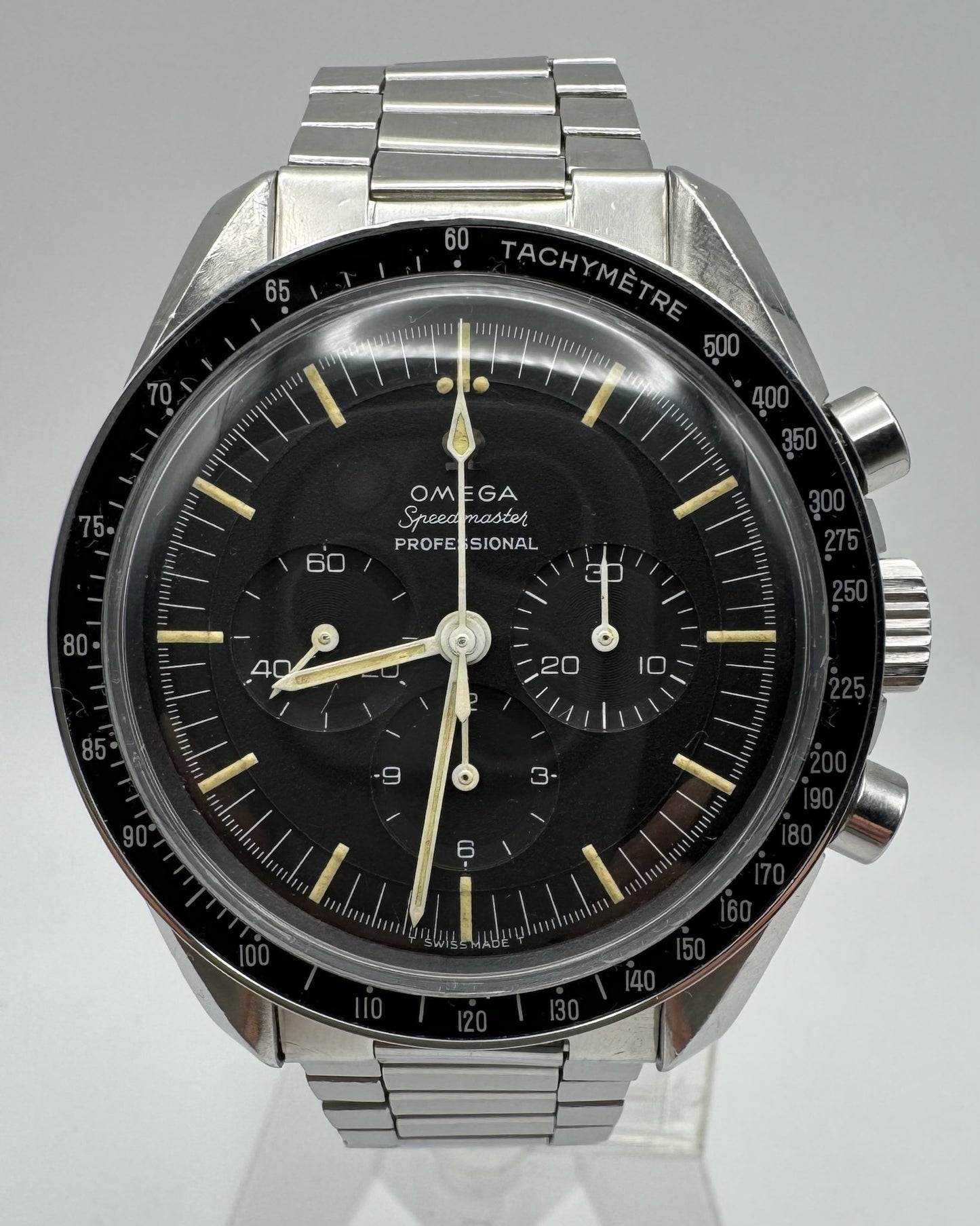 Omega Speedmaster Professional Moonwatch Chronograph Cal. 321 Full Steel Heavy Patina Original Owner 1965 (Unpolished)