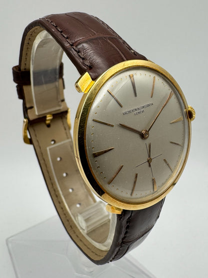 Vacheron Constantin Hooded Lugs Yellow Gold 34 Silver Dial Manual Winding Pristine Condition 1950s (Serviced)