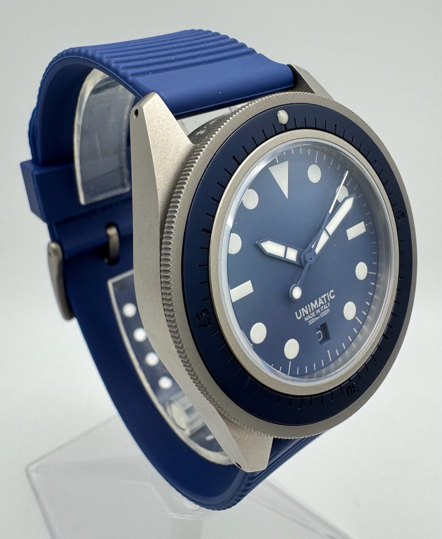 Unimatic Modello Uno Diver Blasted Titanium Blue Dial Limited Edition 500pcs (Full-Set/Unworn)