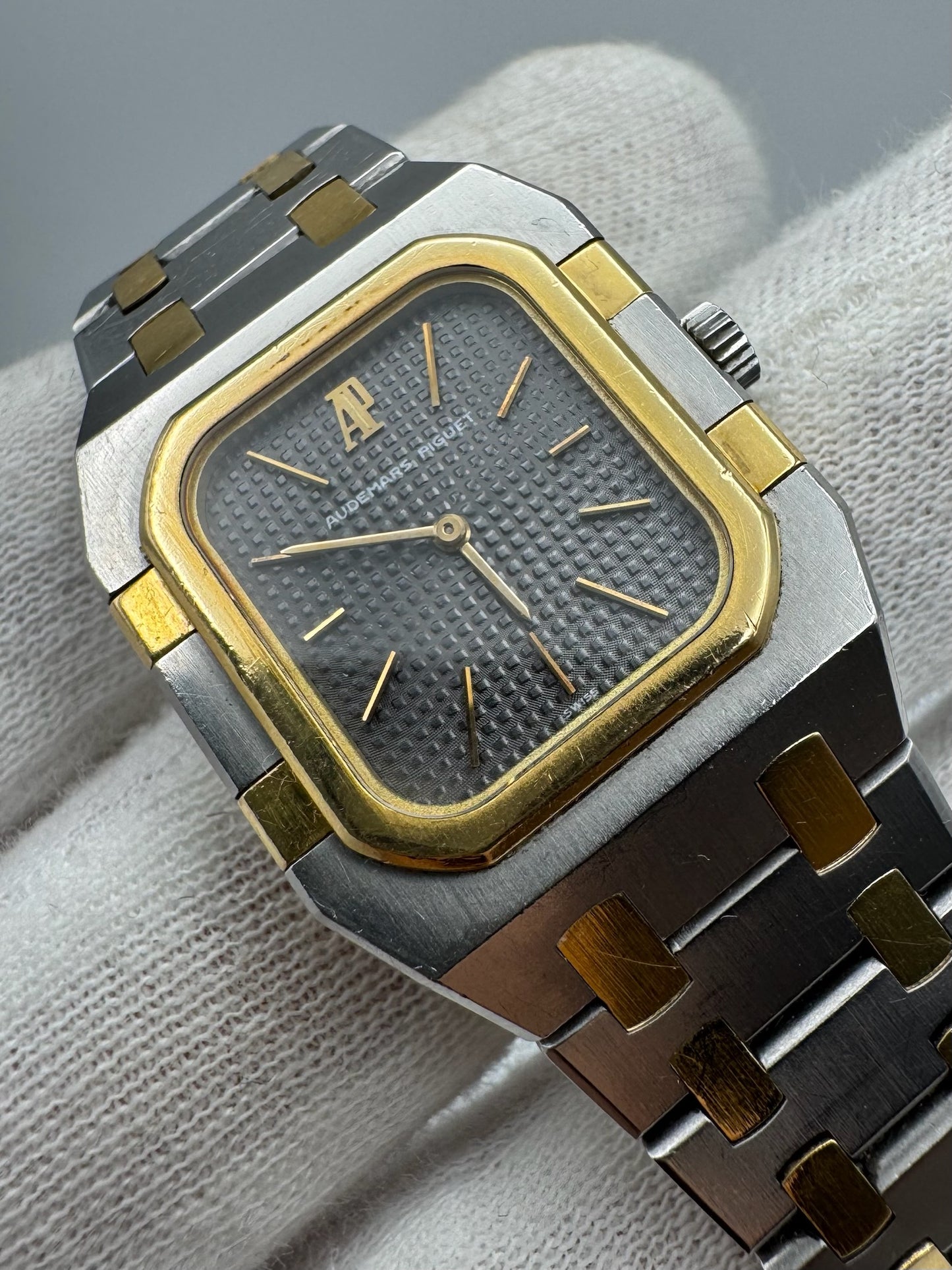 Audemars Piguet Royal Oak Lady Rectangular Lady Quartz 2 Tone Grey Dial Original Owner (Unpolished)