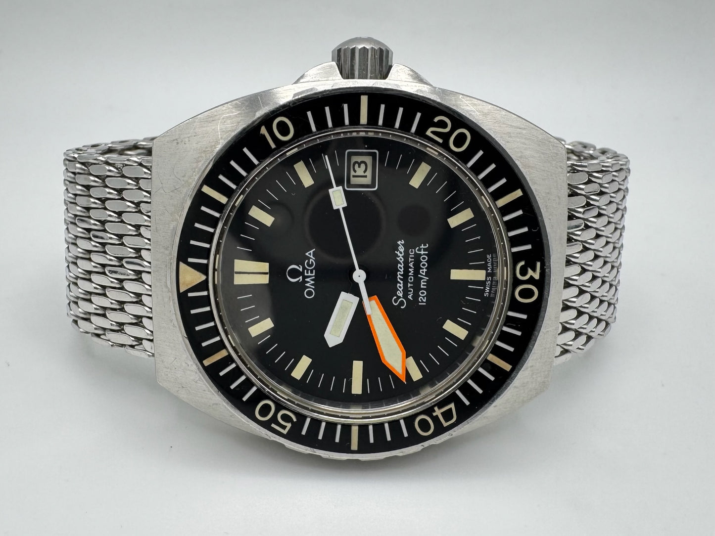 Omega Seamaster Baby Ploprof Full Steel Mesh Bracelet Yellow Patina (Unpolished/Serviced)