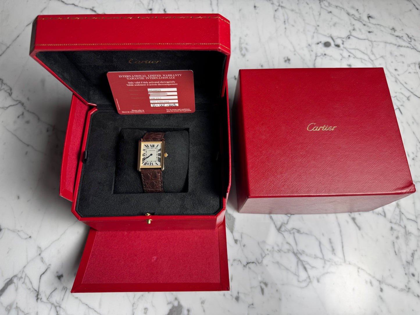 Cartier Tank Solo Large Size Rose Gold 2018 (Full-Set/Mint)