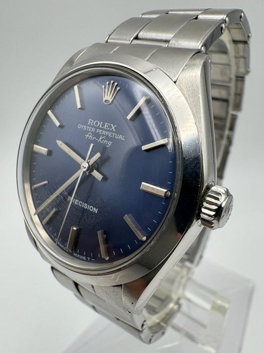 Rolex Air King Full Steel Oyster Riveted Bracelet Blue Dial 1972