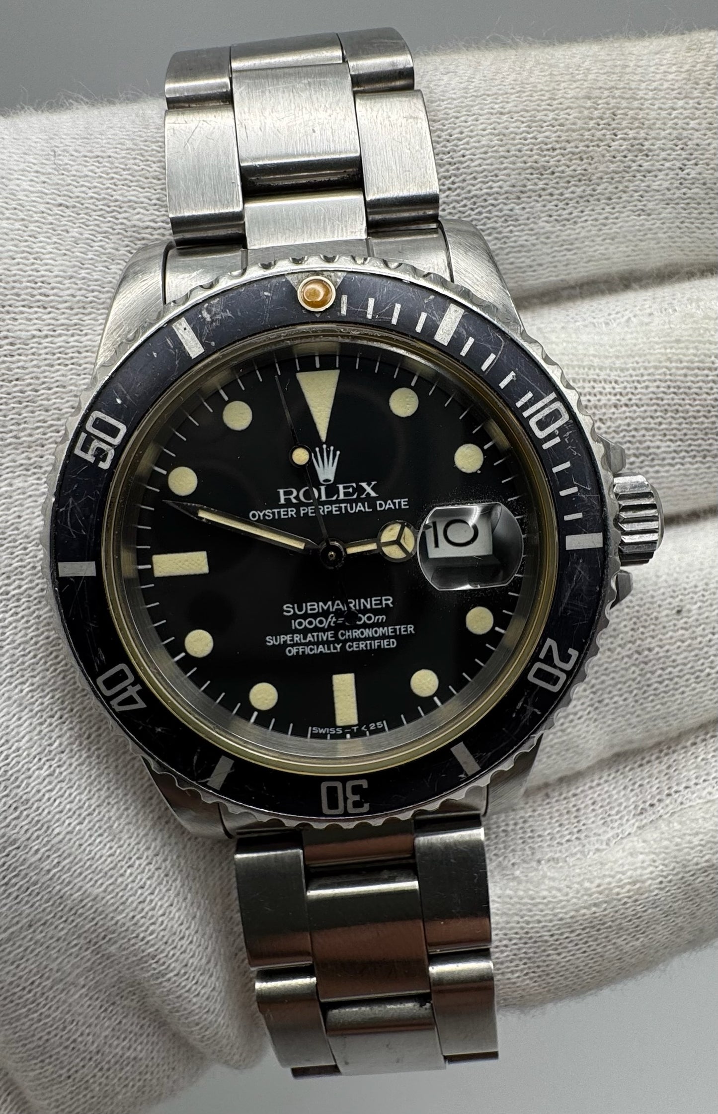 Rolex Submariner Date 16800 Full Steel Matte Dial Ghost Insert Original Owner 1982 (Full-Set/Unpolished/Serviced)