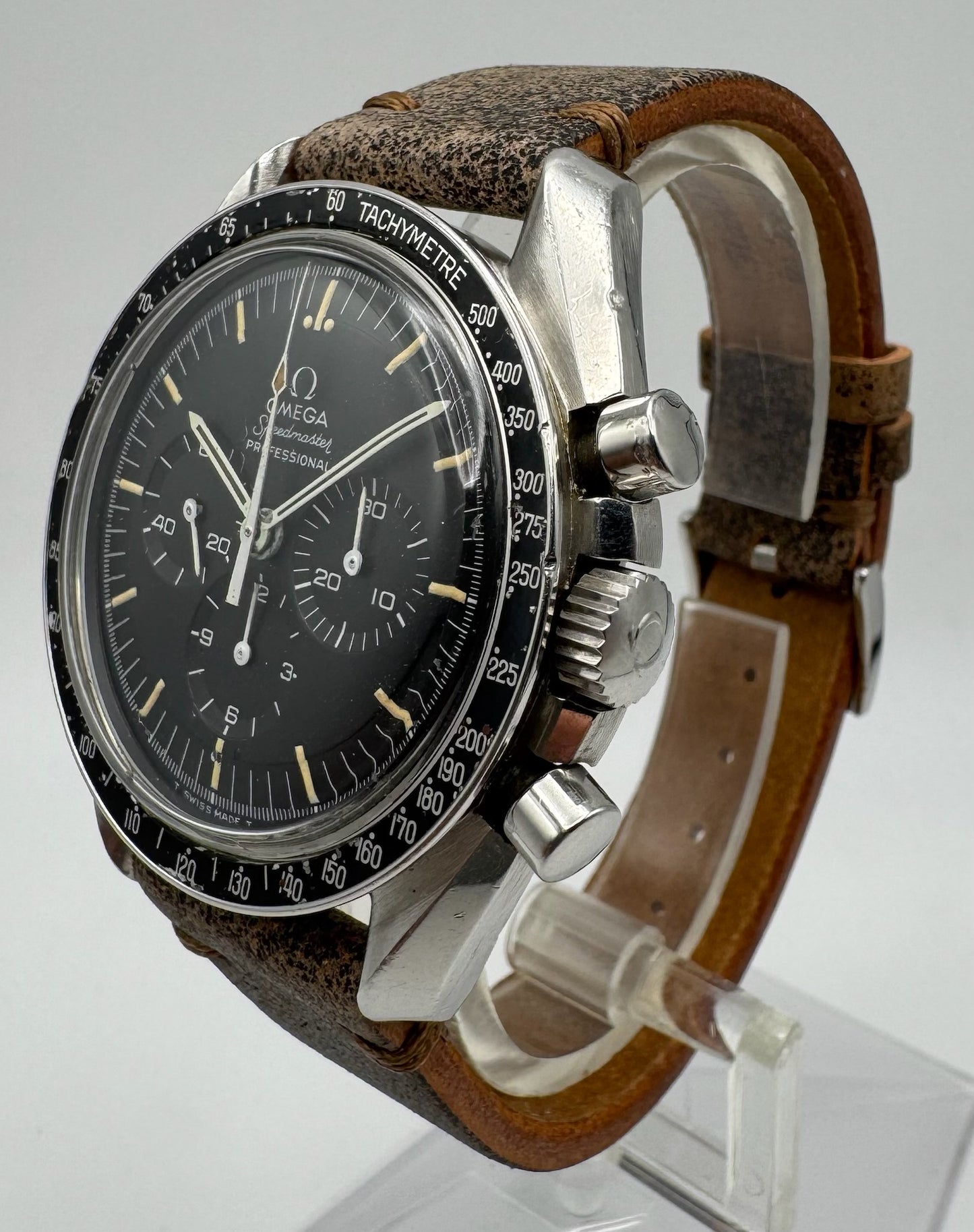Omega Speedmaster Professional Moonwatch Steel Step Dial Yellow Patina 1969 (Serviced)