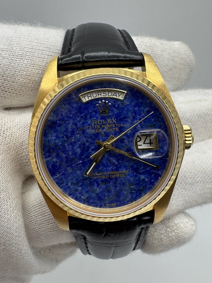 Rolex Day-Date 36 Yellow Gold Lapis Lazuli Aftermarket Dial (Serviced/Unpolished)