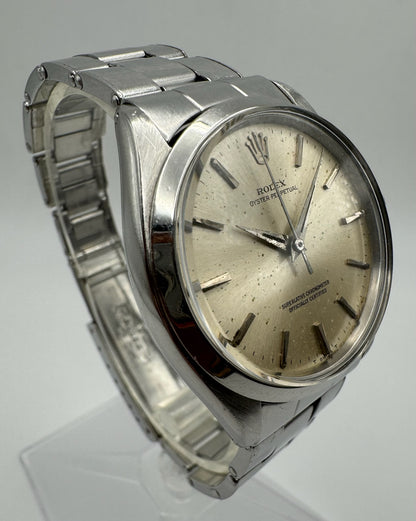 Rolex Oyster Perpetual 34 Full Steel Riveted Bracelet Silver Dial 1966 (Serviced)