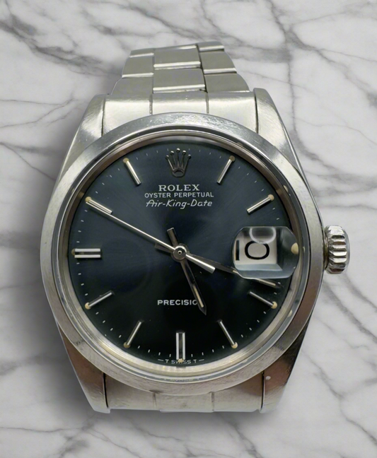 Rolex Air King Date Full Steel Grey/Blue Dial 1971 (Unpolished)