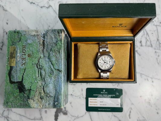 Rolex Explorer II Polar “Chicchi Di Mais” Heavy Patina Original Owner 1991 (Box/Service Papers/Unpolished)
