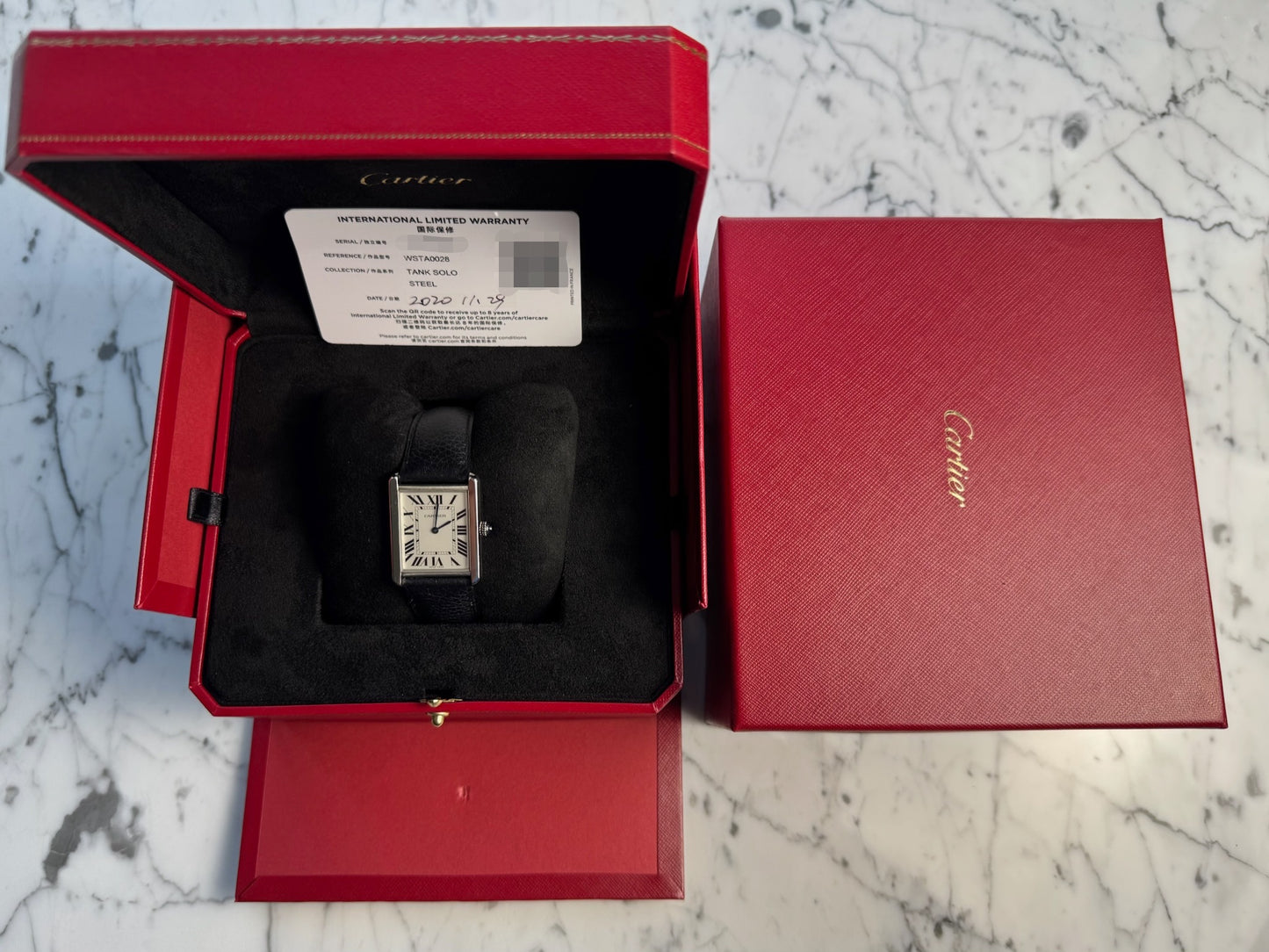 Cartier Tank Solo Steel Large Size Quartz Silver Dial 2020 (Full-Set/Mint)