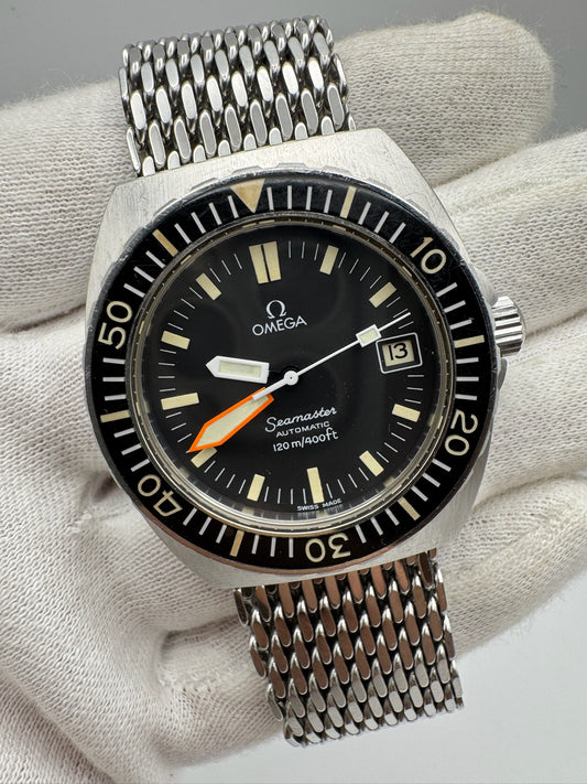 Omega Seamaster Baby Ploprof Full Steel Mesh Bracelet Yellow Patina (Unpolished/Serviced)