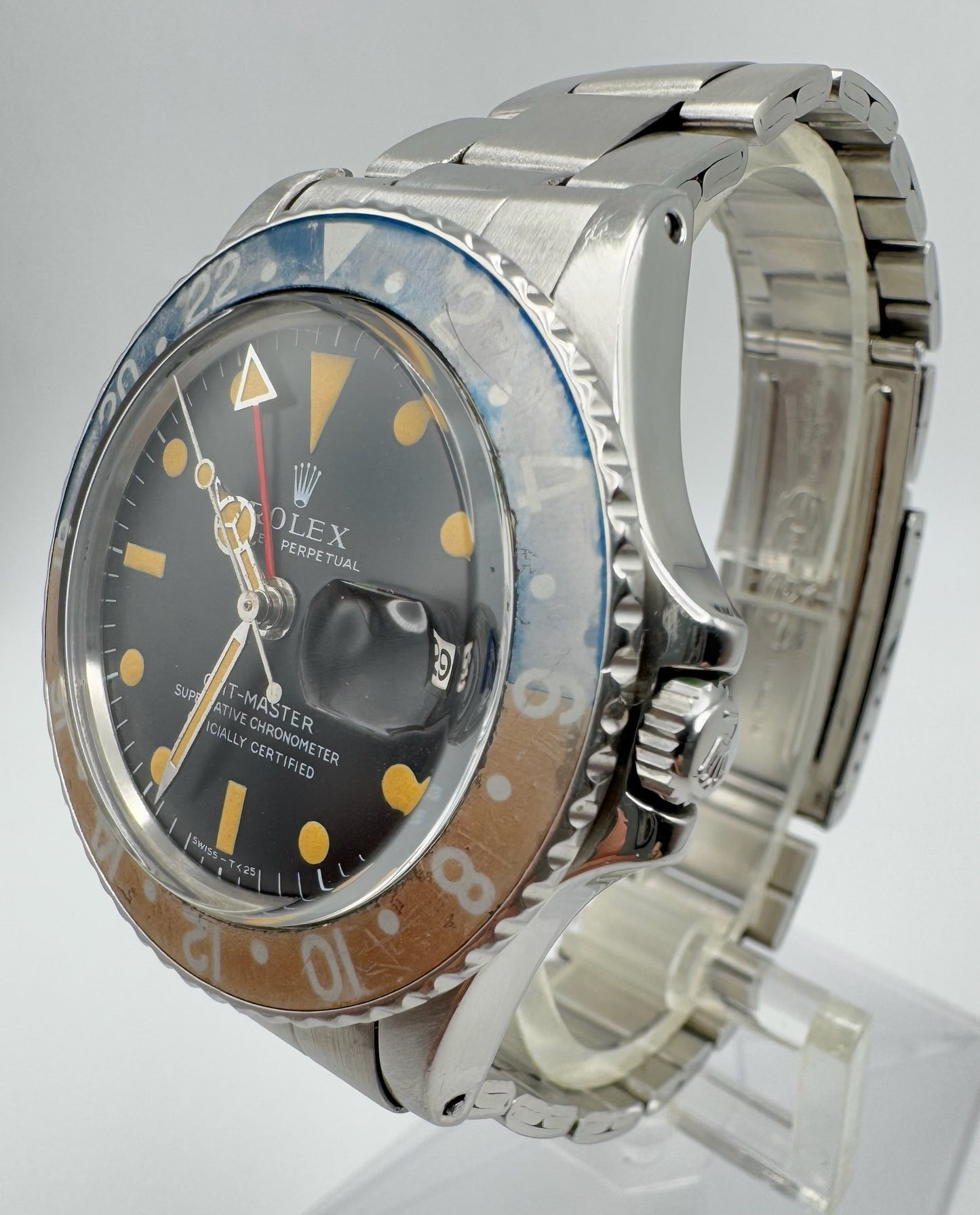 Rolex GMT-Master 1675 MK1 Long E Pumpkin Patina Faded Red Back Insert 1971