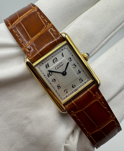 Cartier Tank Vermeil Gold Plated with Breguet Numerals (Mint)