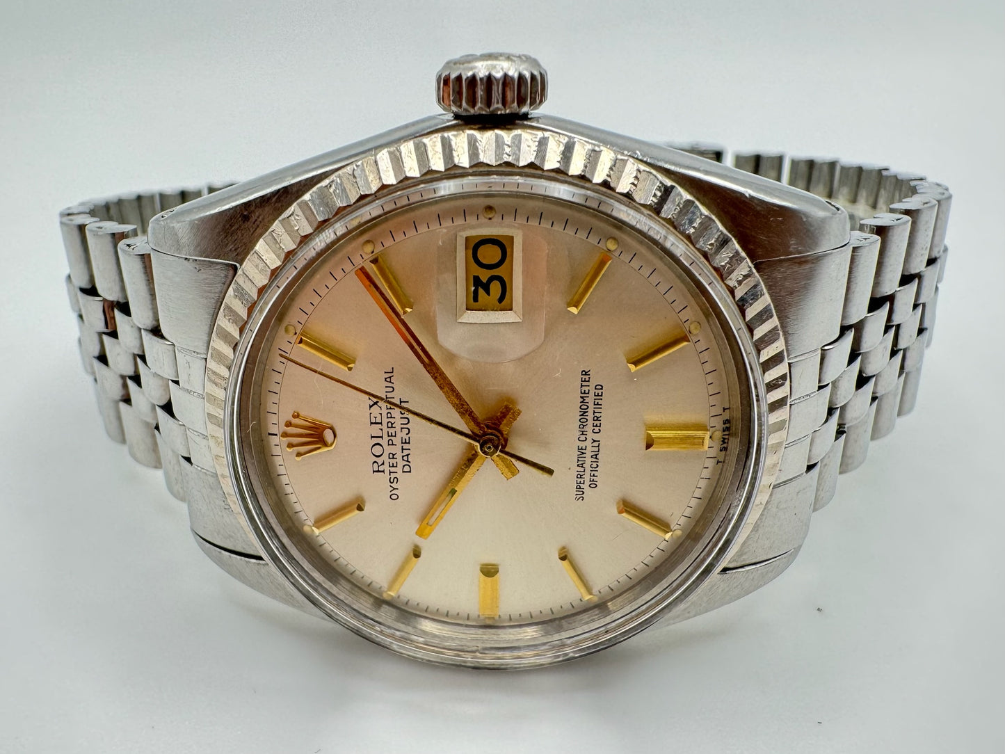 Rolex Datejust 36 Steel White Gold Bezel Silver Dial