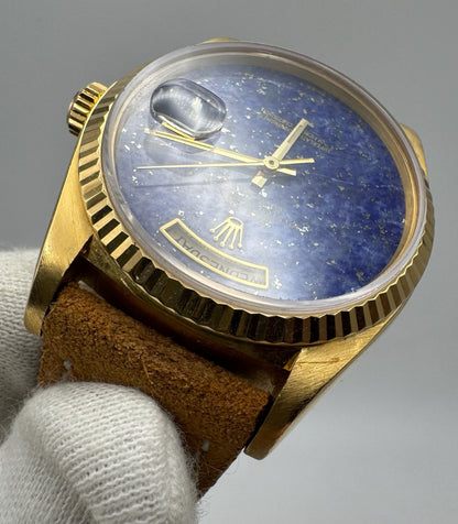 Rolex Day-Date 36 Yellow Gold Real Lapis Lazuli Aftermarket Dial 1979 (Serviced)