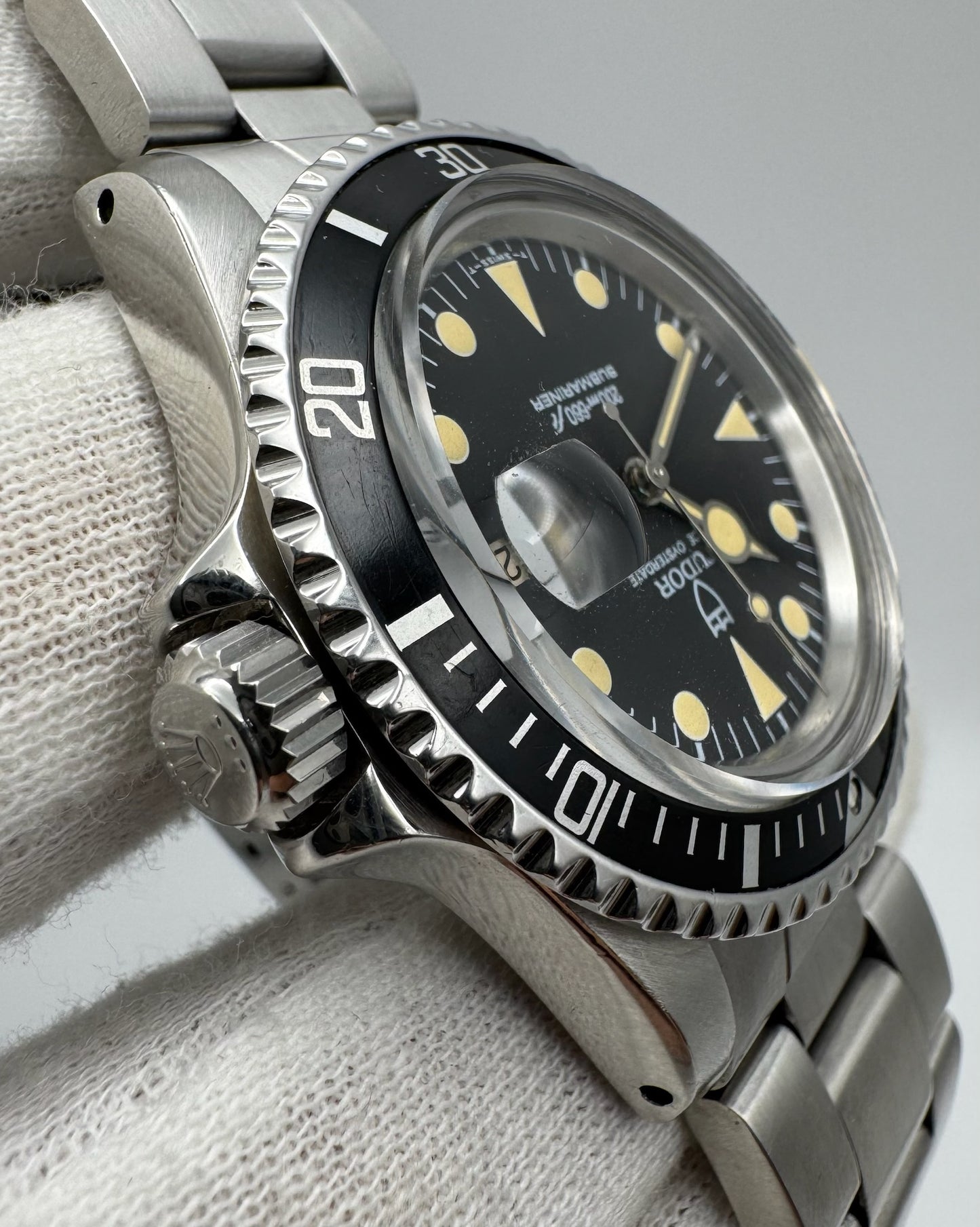 Tudor Submariner 76100 Full Steel Yellow Patina Lollipop Hands