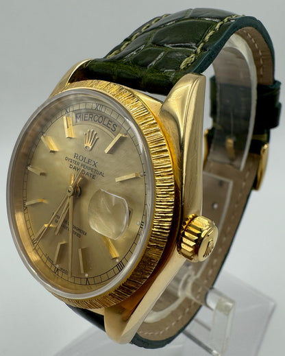 Rolex Day-Date 36 Yellow Gold “Bark Finish” Spanish