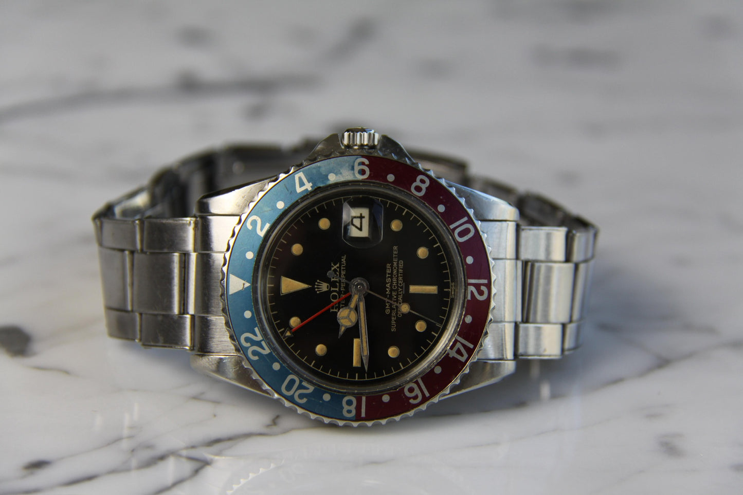 Rolex GMT-Master 1675 PCG Chapter Ring Underline Pepsi Gilt Dial 1960 (Full-Set)
