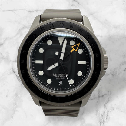 Unimatic Modello Uno GMT Blasted Titanium Swiss Movement Ltd Edition 100pcs 2022 (Full-Set/Mint)