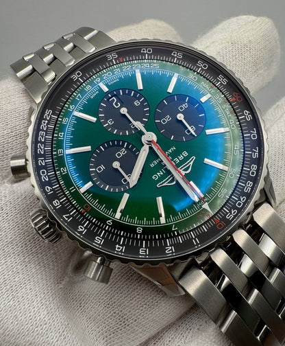 Breitling Navitimer 1 B01 Chronograph 46 Full Steel Green Dial (Full-Set/Mint)