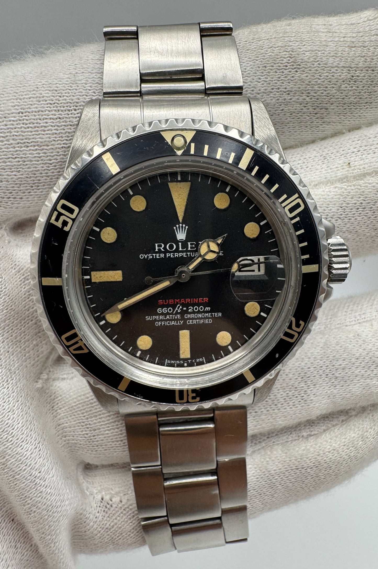 Rolex Submariner Date 1680 Red MK IV Yellow Patina 1969 (Serviced)