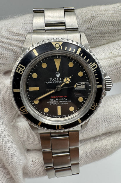Rolex Submariner Date 1680 Red MK IV Yellow Patina 1969 (Serviced)