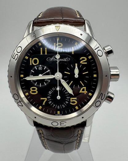 Breguet Type XX - XXI - XXII Pilot Watch Chronograph Steel Yellow Patina (Box)