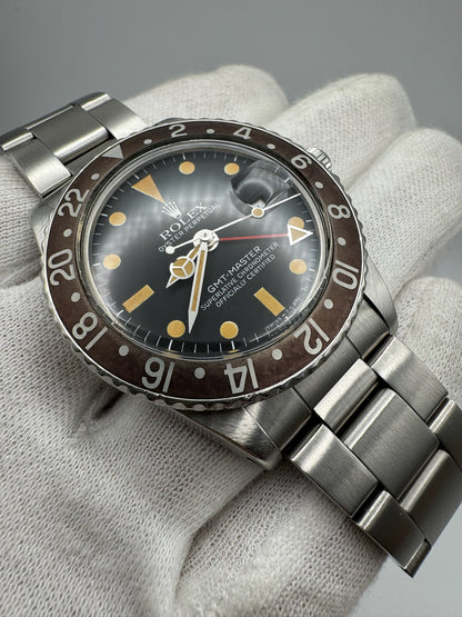 Rolex GMT-Master 1675 Osyter MK4 Pumpkin Patina Brown Insert 1977 (Full-Set/Serviced)