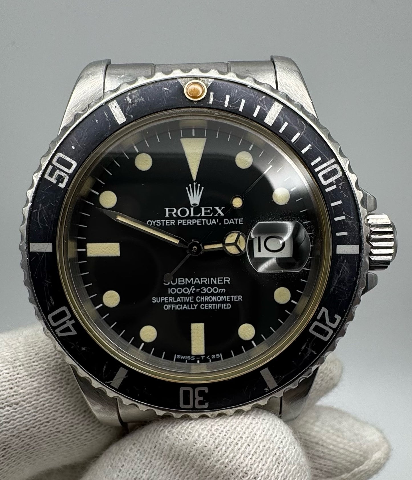 Rolex Submariner Date 16800 Full Steel Matte Dial Ghost Insert Original Owner 1982 (Full-Set/Unpolished/Serviced)