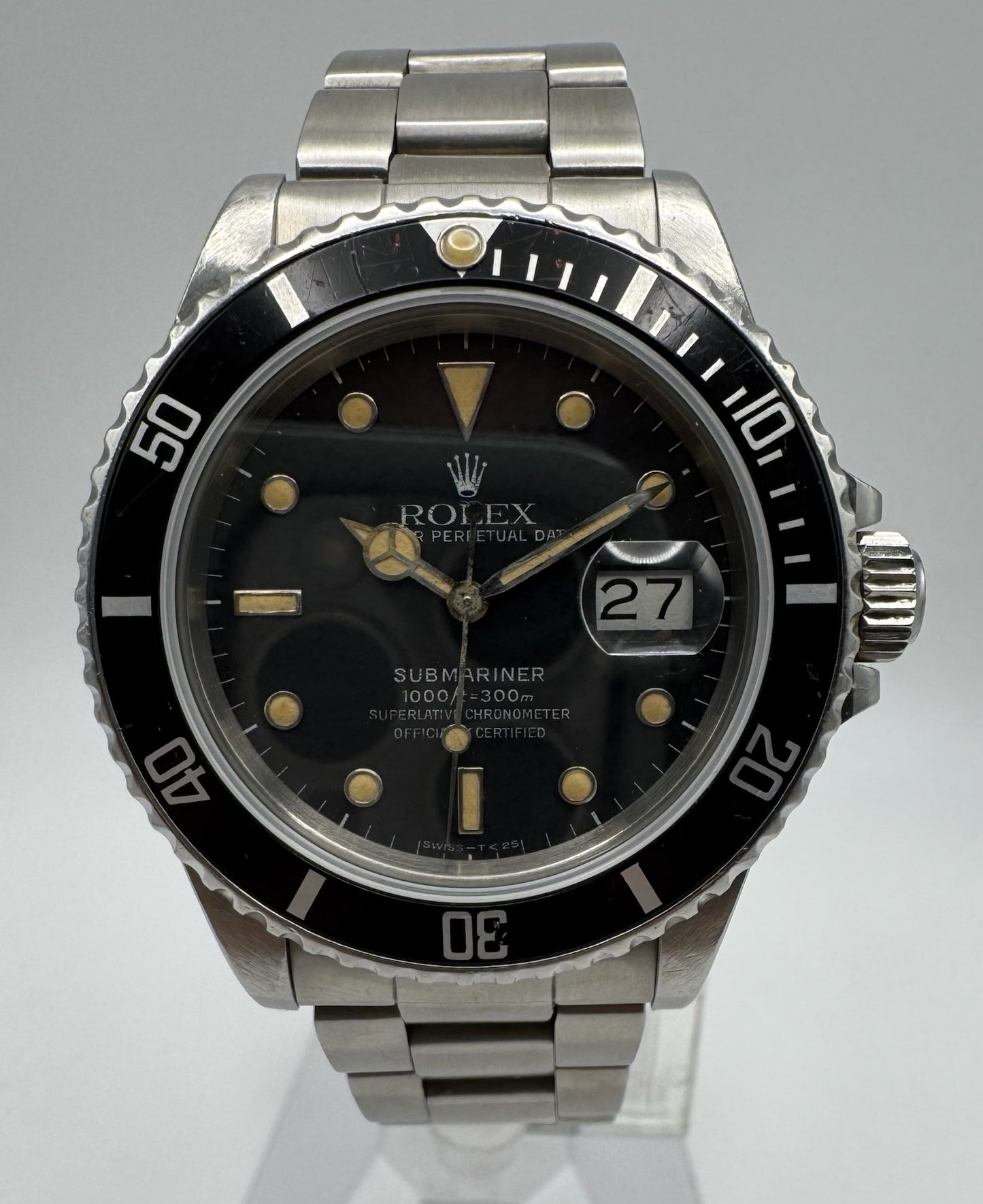 Rolex Submariner Date 16800 Ghost/Grey Dial Yellow Patina 1986 (Unpolished/Serviced)