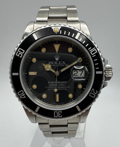 Rolex Submariner Date 16800 Ghost/Grey Dial Yellow Patina 1986 (Unpolished/Serviced)