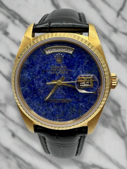 Rolex Day-Date 36 Yellow Gold Lapis Lazuli Aftermarket Dial (Serviced/Unpolished)