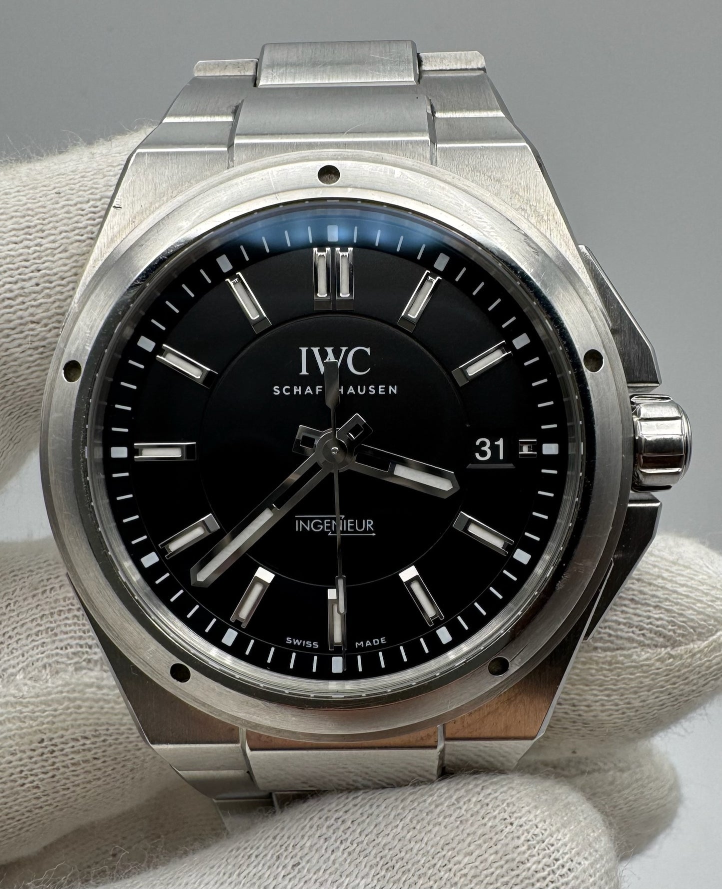 IWC Ingenieur Automatic 40 Full Steel Black Dial 2017 (Full-Set/Unpolished)