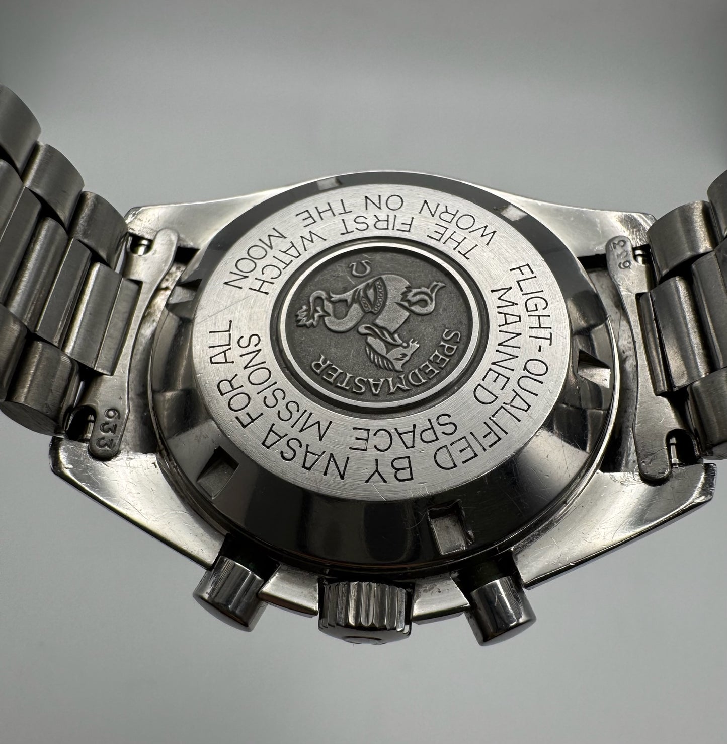 Omega Speedmaster Professional Moonwatch Full Steel Tritium Dial Blue Insert 1970’s (Unpolished)