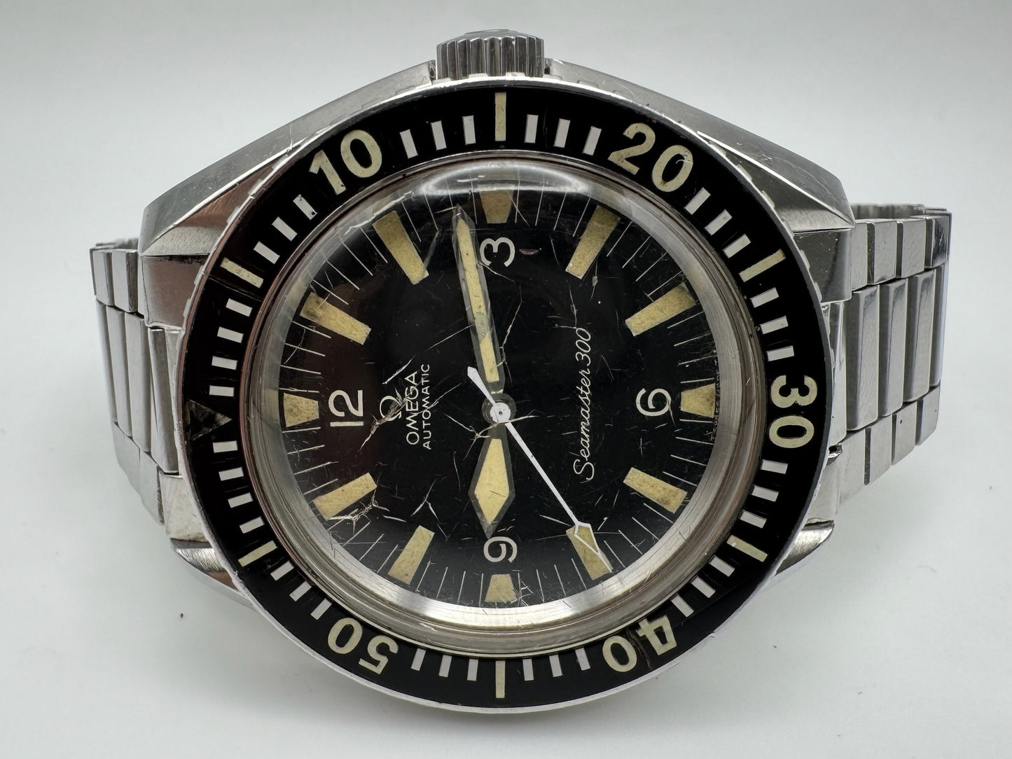 Omega Seamaster 300 Full Steel Yellow Patina Very Rare Original Owner 1960s (Unpolished)