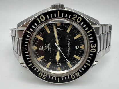Omega Seamaster 300 Full Steel Yellow Patina Very Rare Original Owner 1960s (Unpolished)
